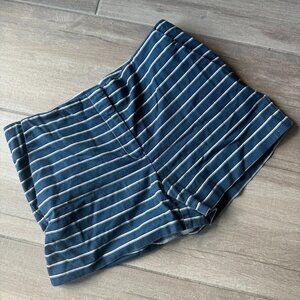 Loft Blue & White Striped Shorts with Pockets Size 6